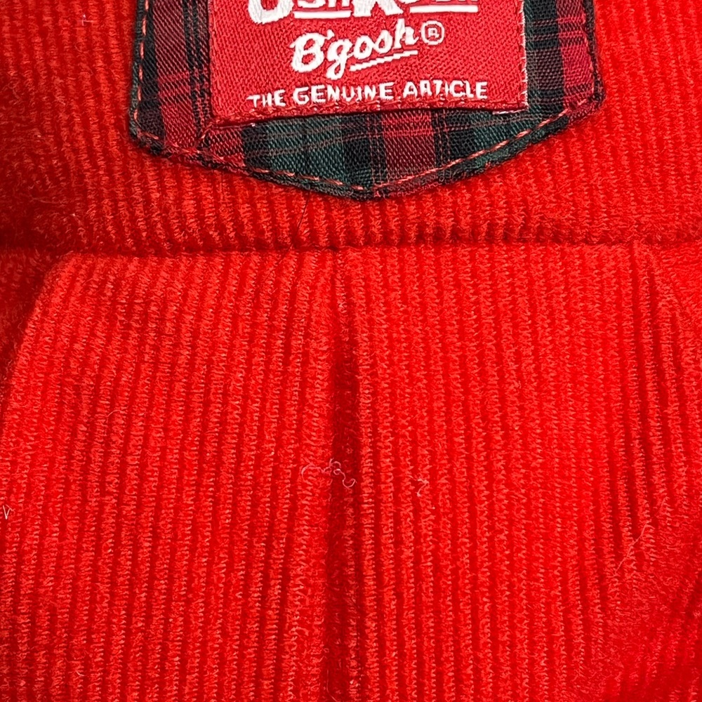 Vintage OshKosh B'gosh Teddy Bear with Holiday Red Overalls Eden Toys - Picture 5 of 14